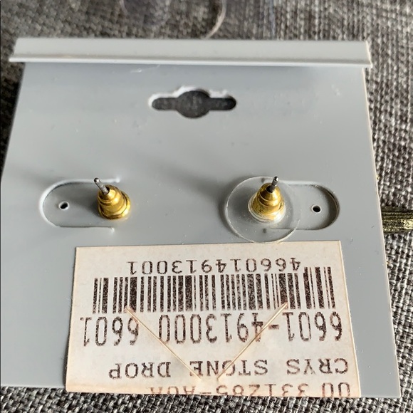 Crystal stone drop earrings - Picture 2 of 2